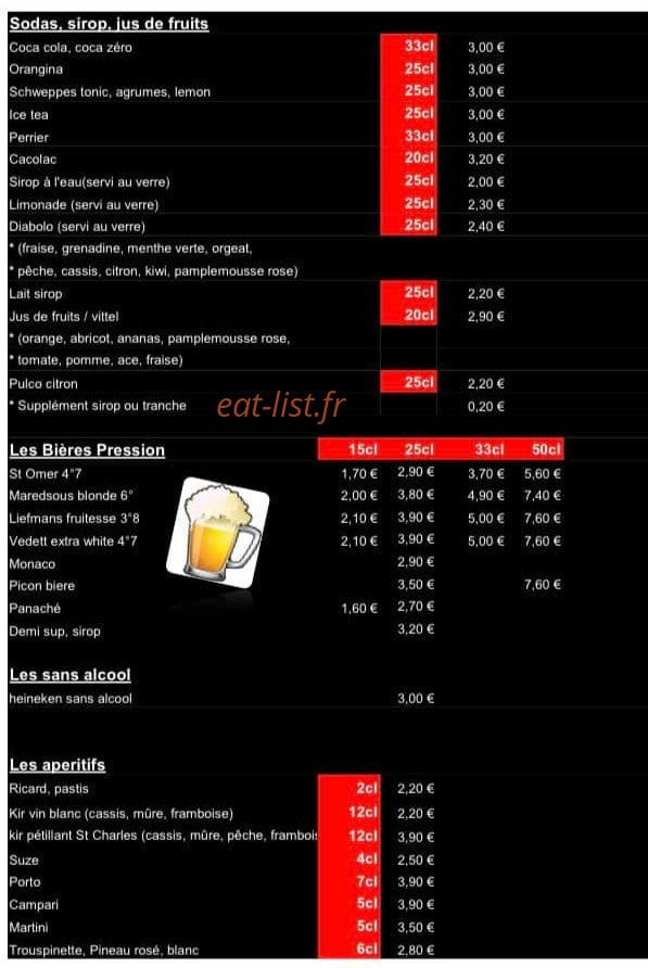 Bar O 'Quai — carte page 2
