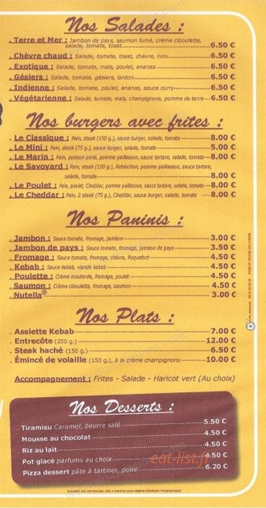 Pizza du centre — carte page 2