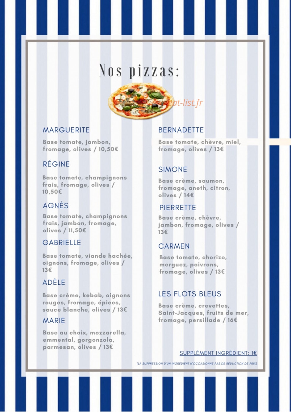 La Guinguette des Flots Bleus — carte page 3