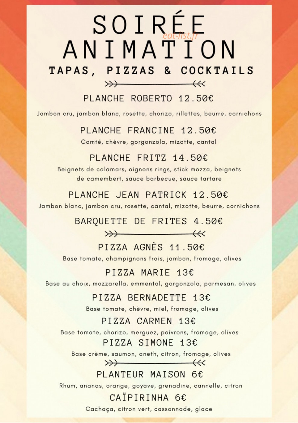 La Guinguette des Flots Bleus — carte page 4