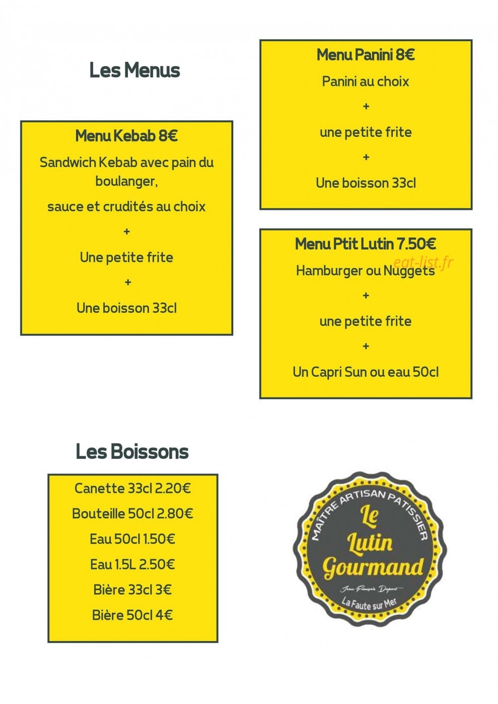 Le Lutin Gourmand — carte page 3