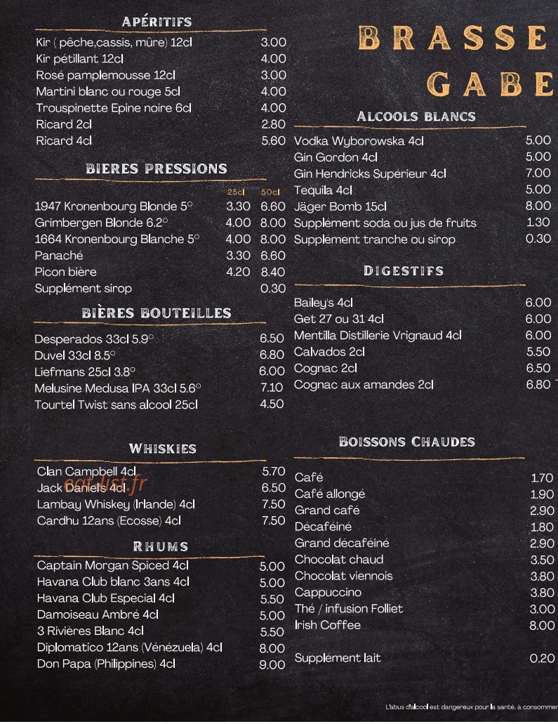 La Table des Gabelous — carte page 3