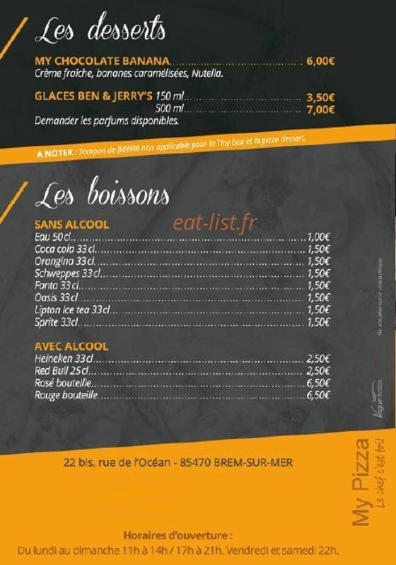 My Pizza — carte page 4