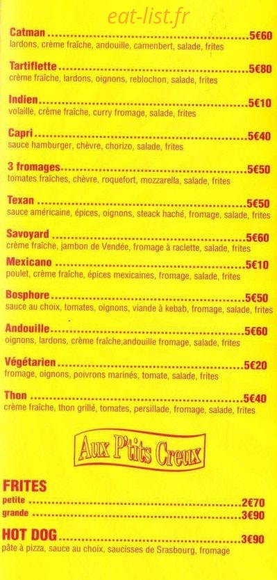 Aux P'tits Creux — carte page 3