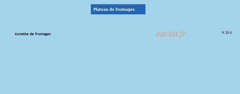 Carte et menu de La Grand'Roche à Bretignolles sur Mer — Le plateau fromage