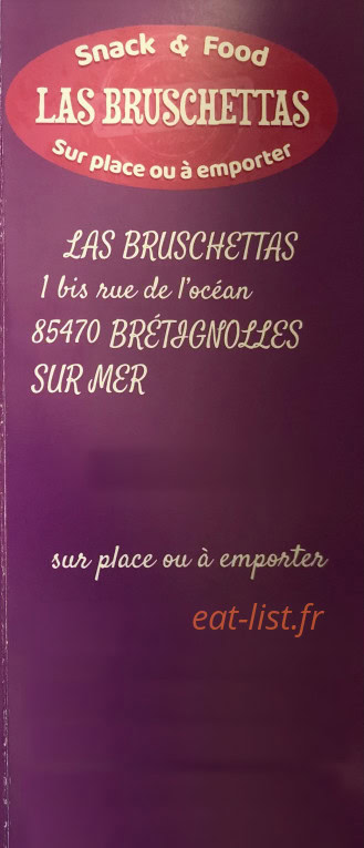 Las Bruschettas — carte page 1