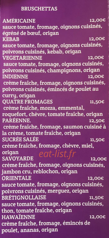 Las Bruschettas — carte page 2