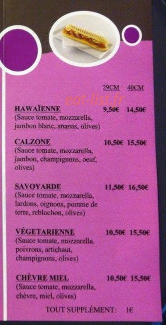 Mozza Pizza — carte page 4
