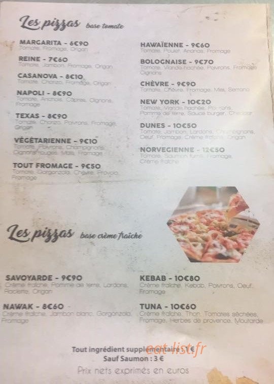 Restaurant des dunes — carte page 3