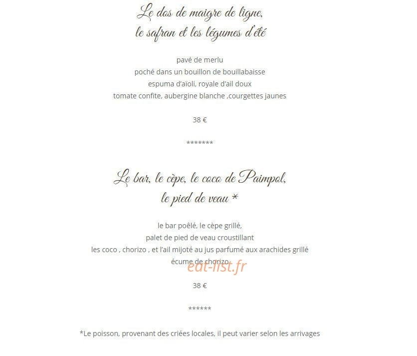 Restaurant Jm Pérochon — carte page 2