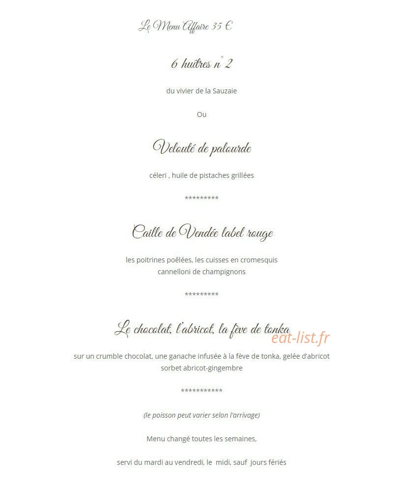 Restaurant Jm Pérochon — carte page 5