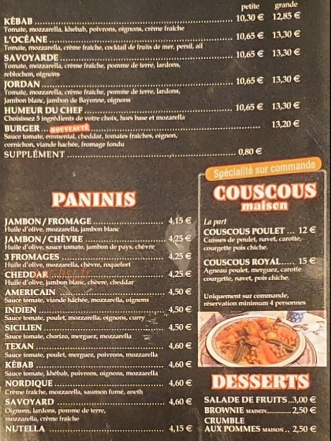 La Pizzaiola — carte page 2