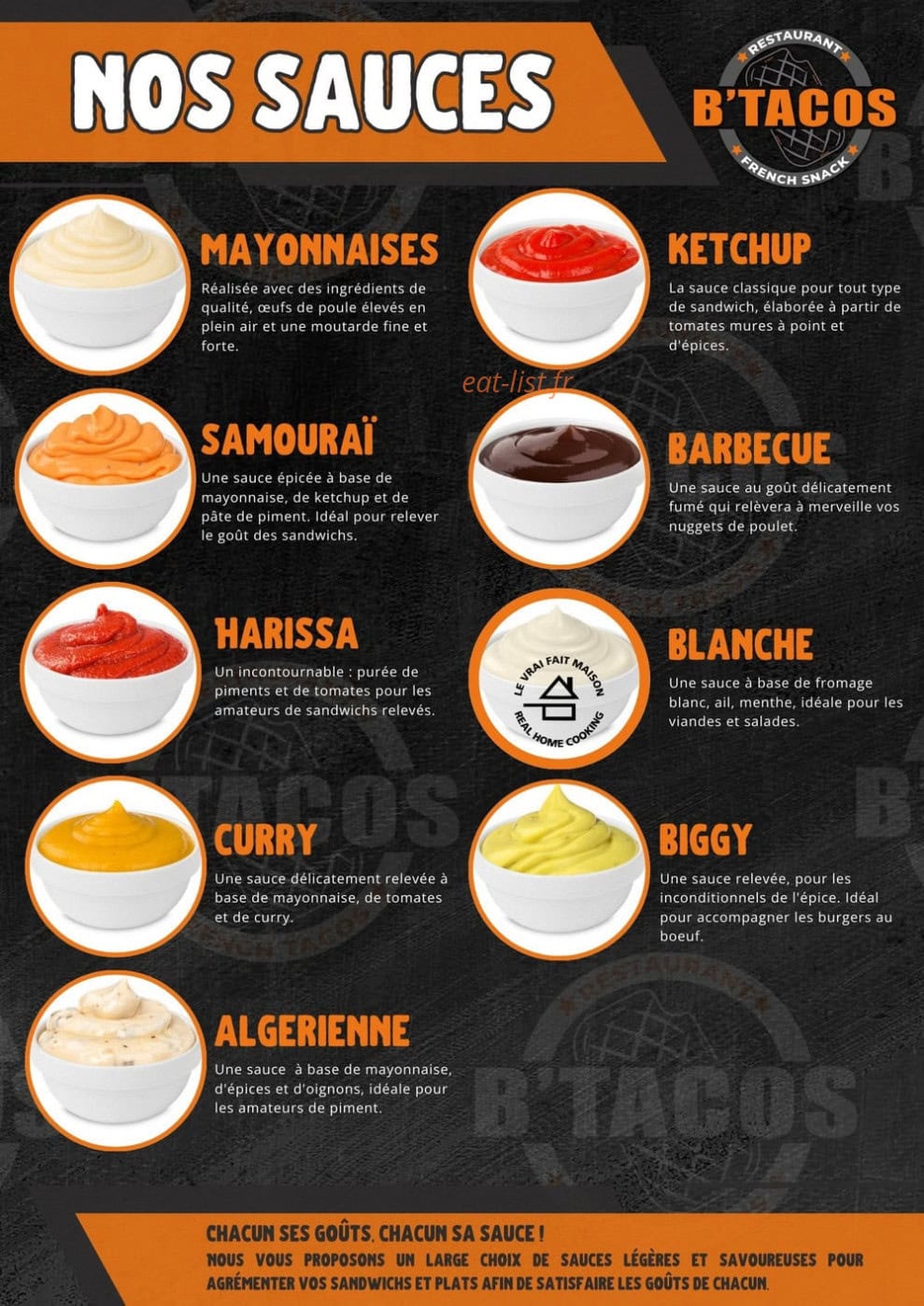 B Tacos — carte page 3