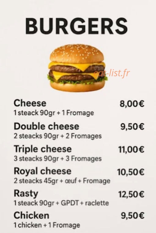 B Tacos — carte page 4