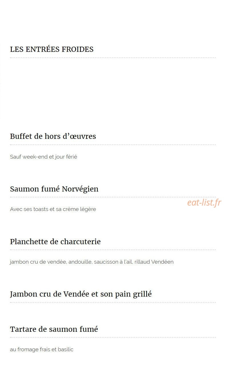 La petite auberge — carte page 2