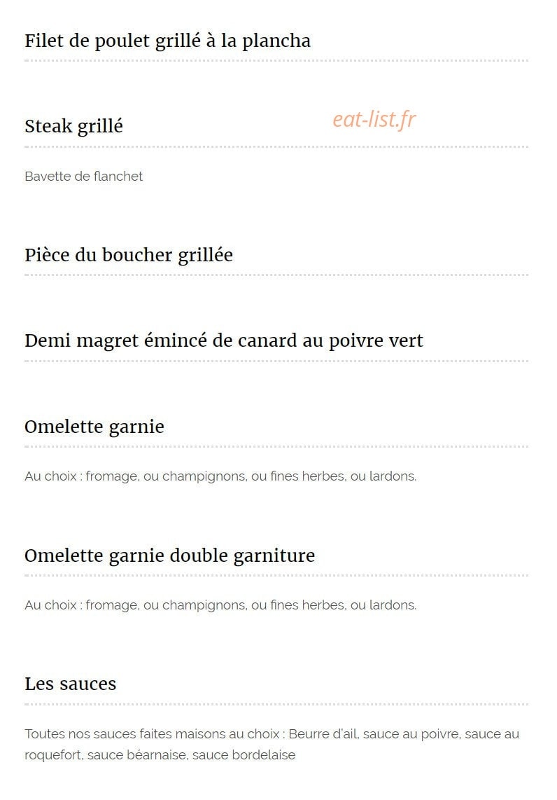 La petite auberge — carte page 4