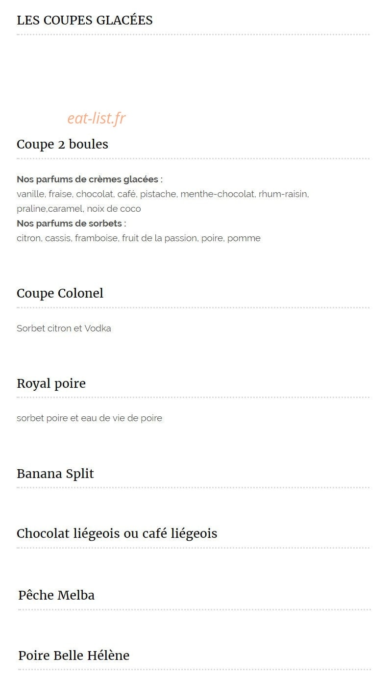 La petite auberge — carte page 8
