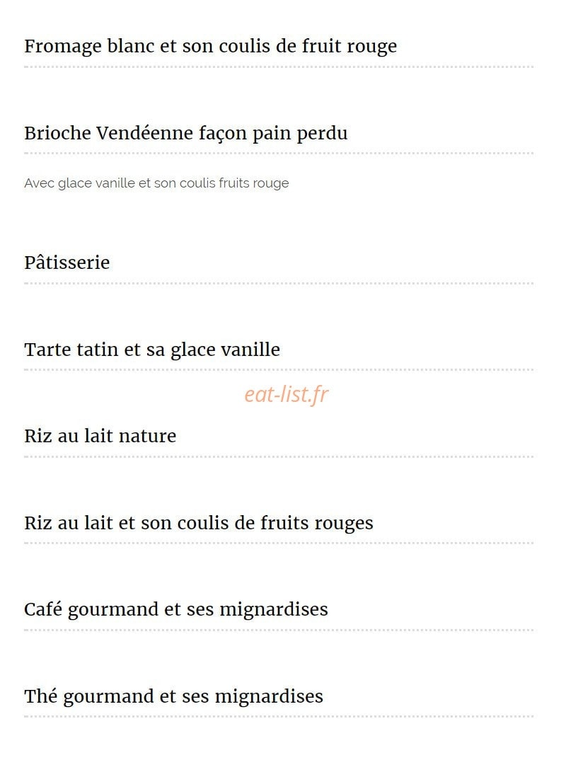 La petite auberge — carte page 7