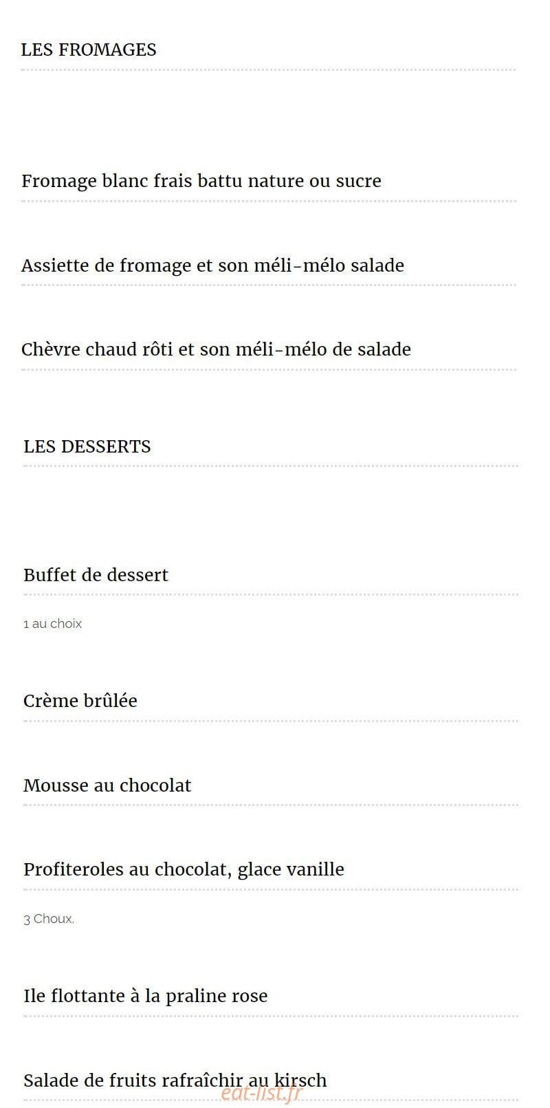 La petite auberge — carte page 6