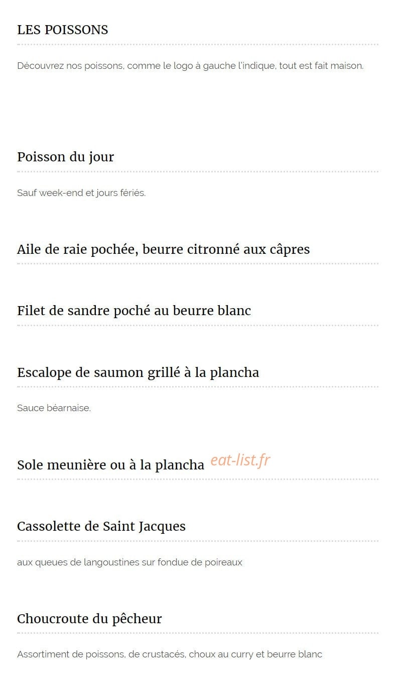La petite auberge — carte page 5