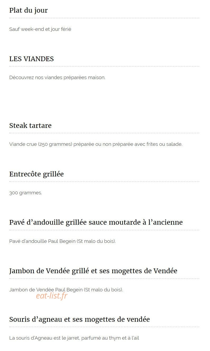 La petite auberge — carte page 3