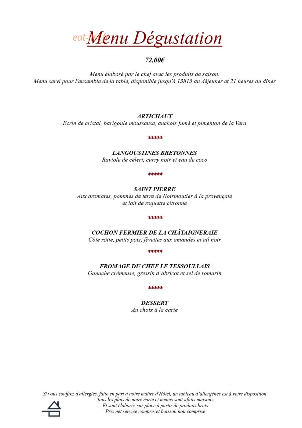La Table du Boisniard — carte page 4
