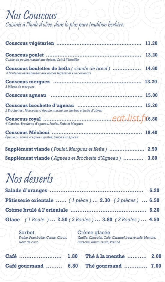 La Dune Dorée — carte page 2