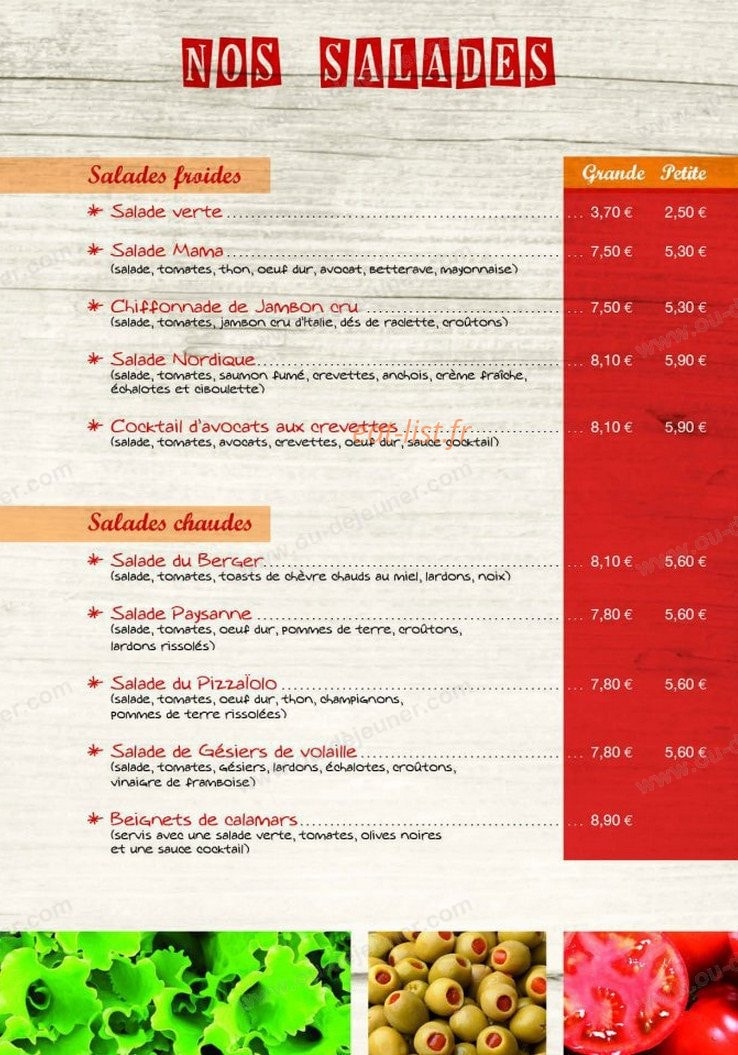 La Pizzeria — carte page 6