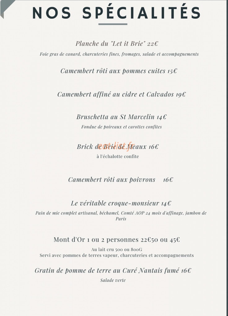Let it Brie. — carte page 2