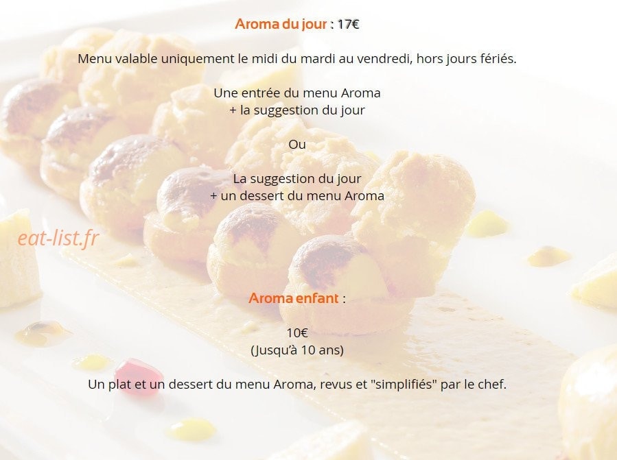 Restaurant Aroma — carte page 3