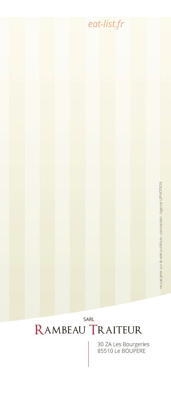 Rambeau Traiteur — carte page 16