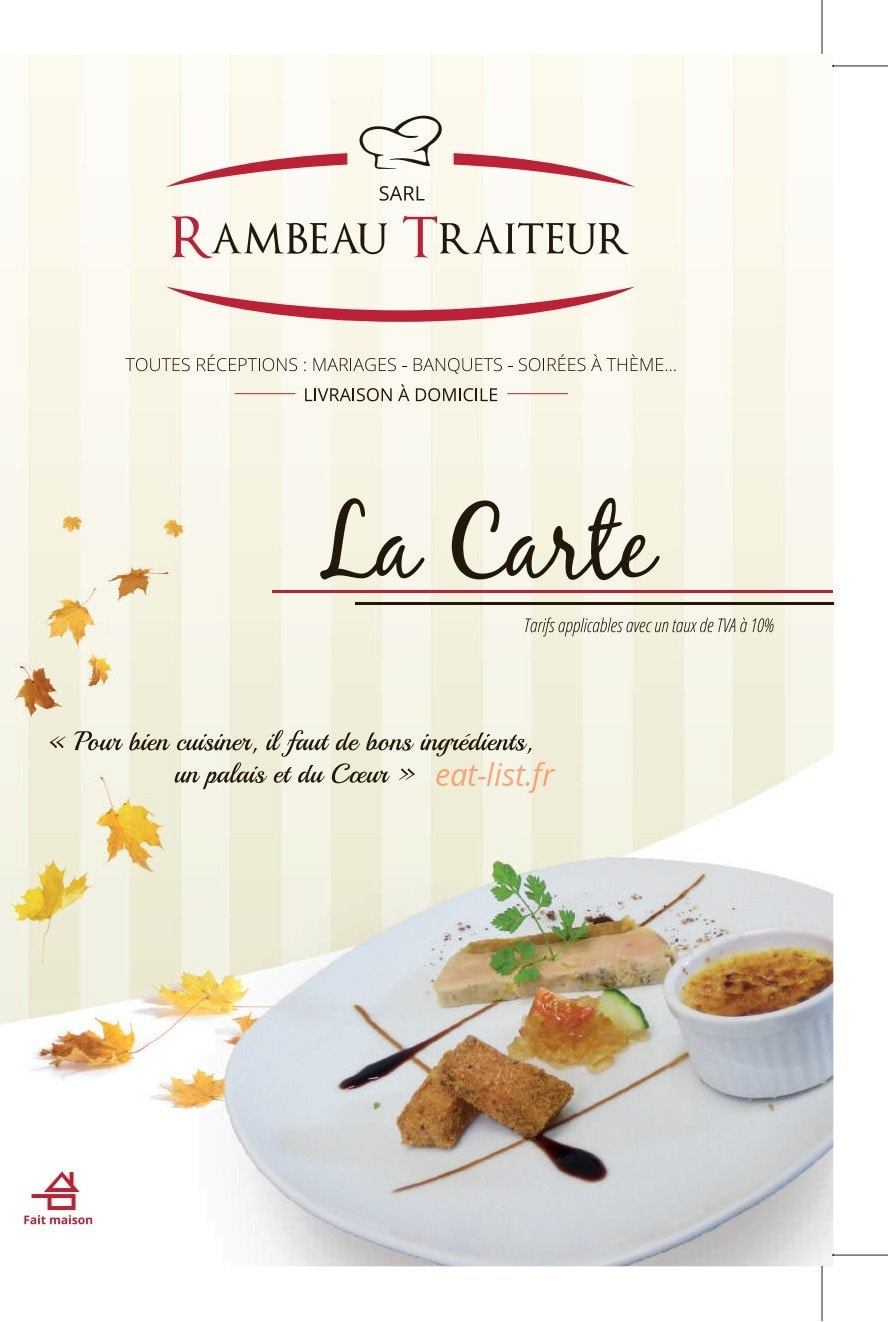 Rambeau Traiteur — carte page 7