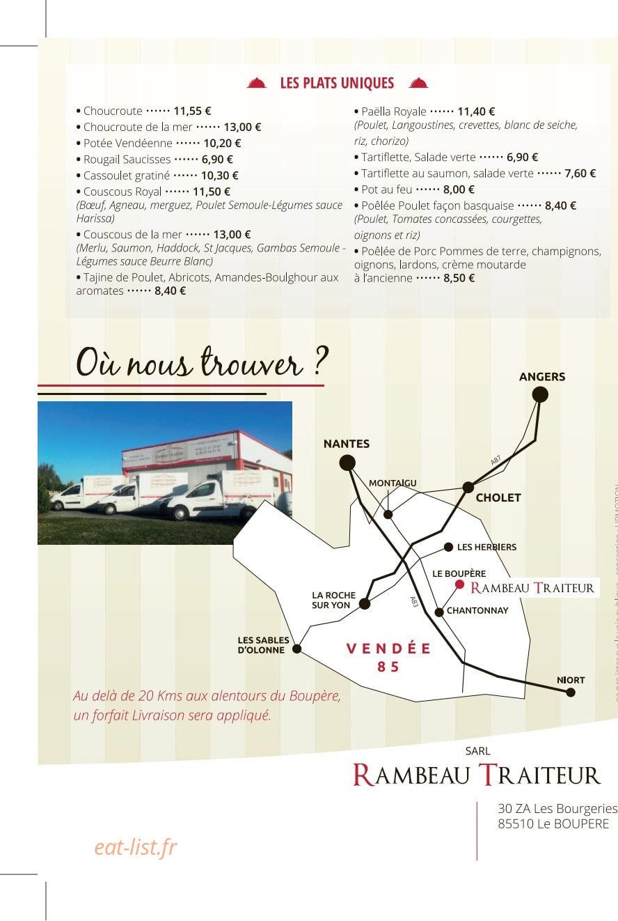 Rambeau Traiteur — carte page 10
