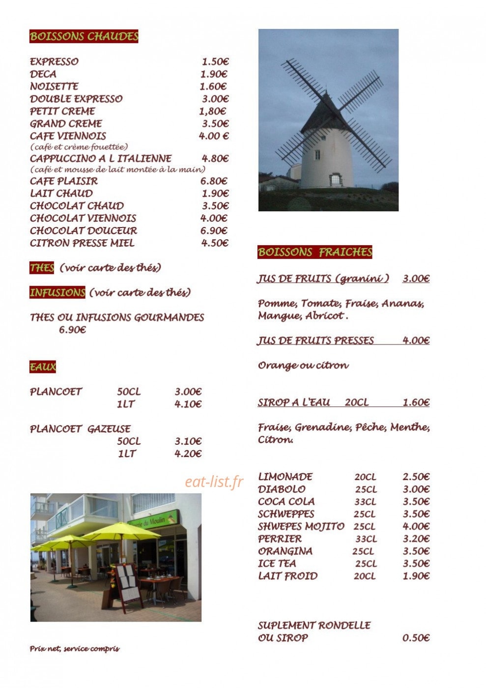 Crêperie Du Moulin — carte page 9