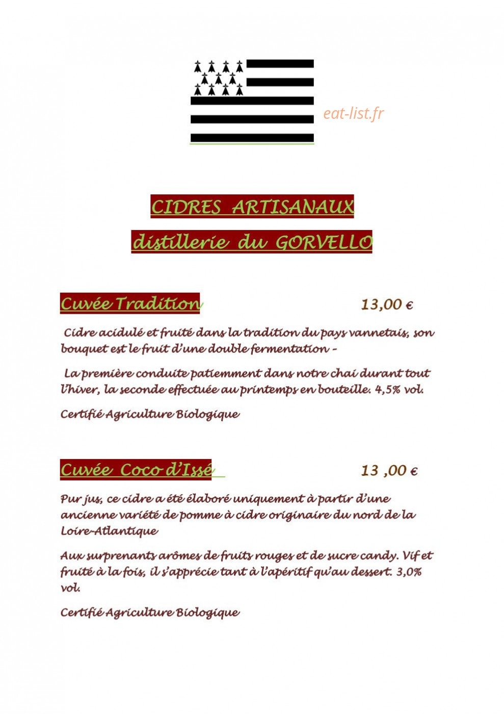 Crêperie Du Moulin — carte page 6