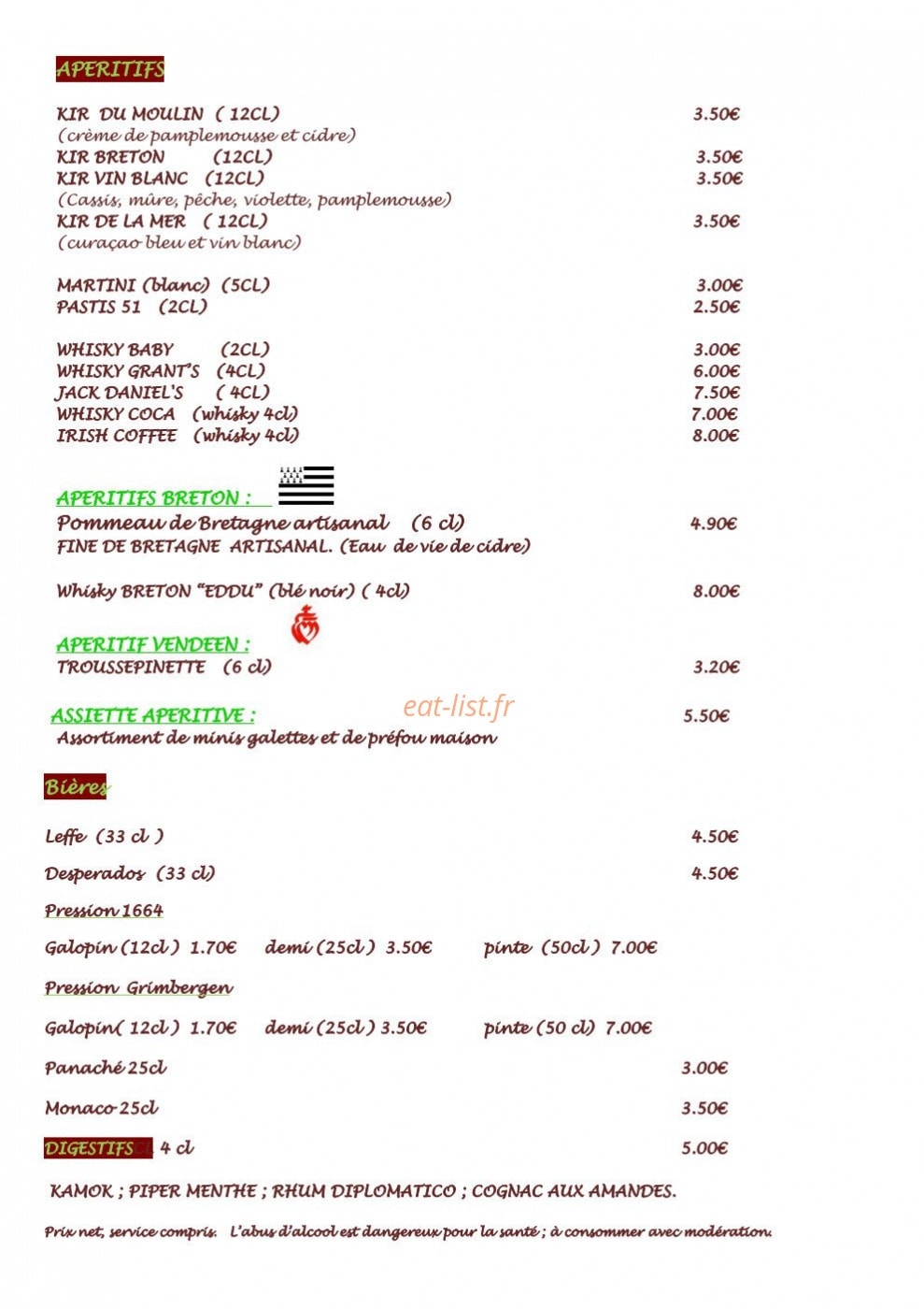 Crêperie Du Moulin — carte page 7