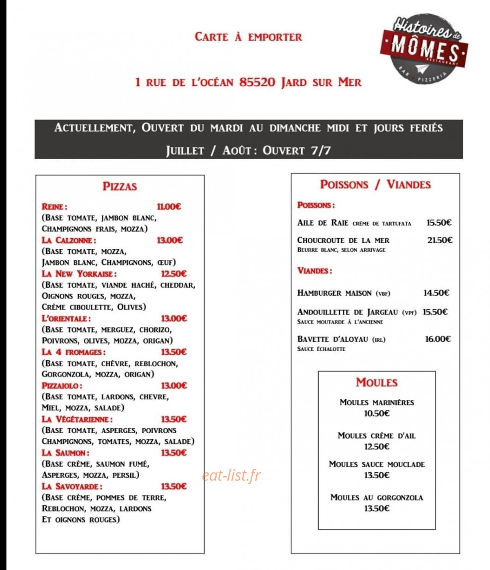 Histoires De Mômes — carte page 1