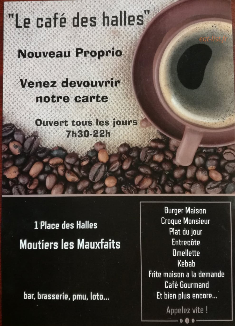Café des Halles — carte page 1