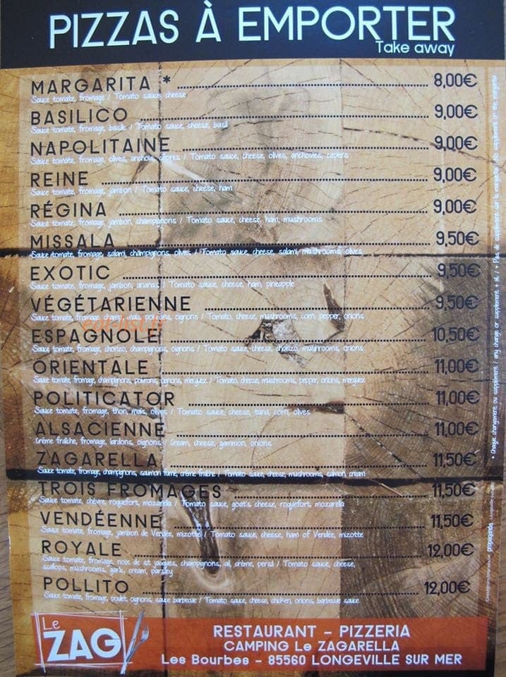 Le Zagarella — carte page 4