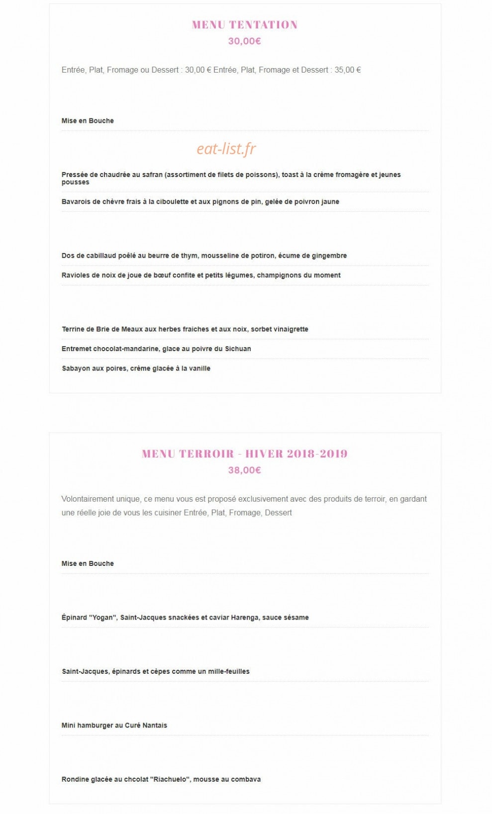 La Rose Trémière — carte page 1