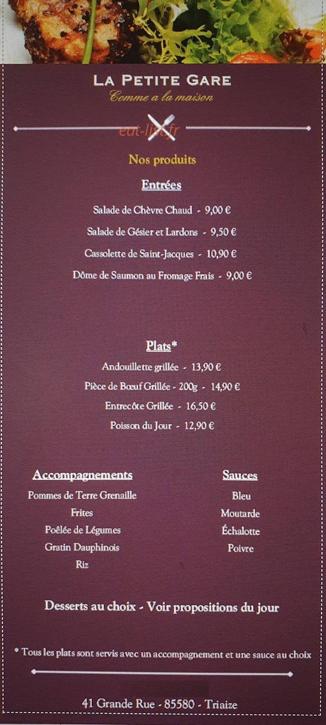 La Petite Gare — carte page 1