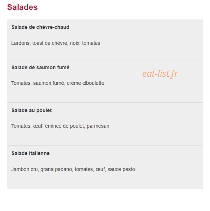 Au Déli's Bar — carte page 4