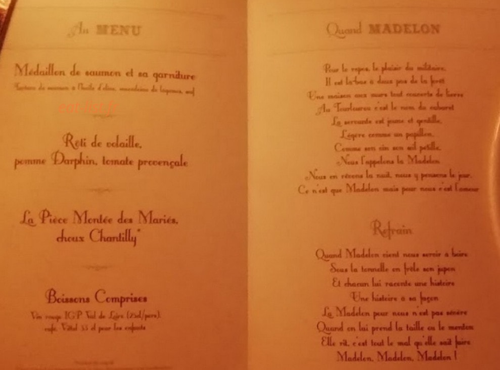 Le Café de la Madelon — carte page 1