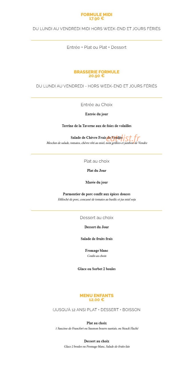 La Taverne — carte page 9