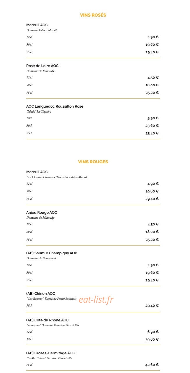 La Taverne — carte page 12