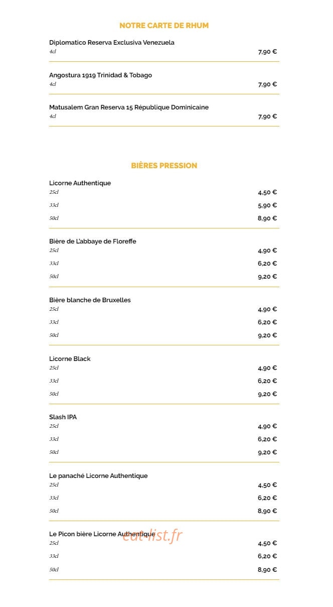 La Taverne — carte page 16