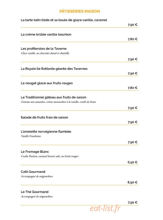 La Taverne — carte page 6