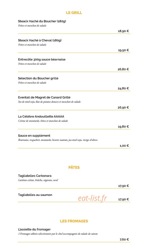 La Taverne — carte page 5