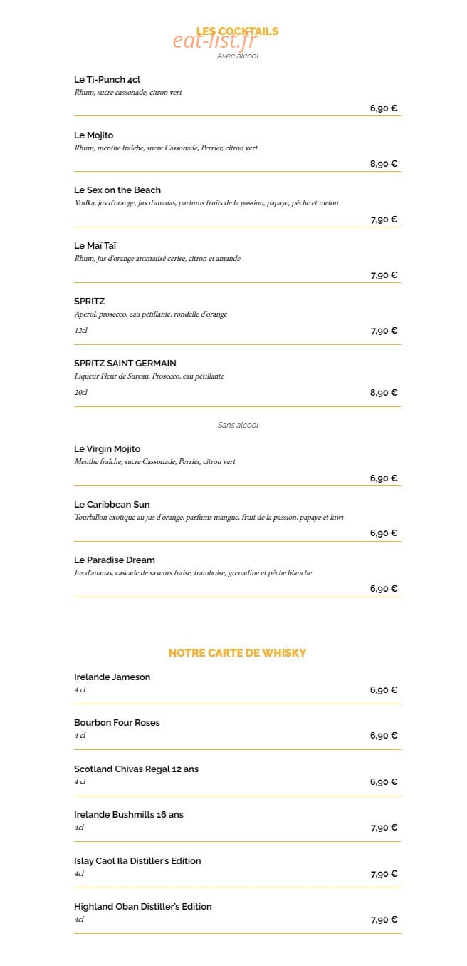 La Taverne — carte page 15