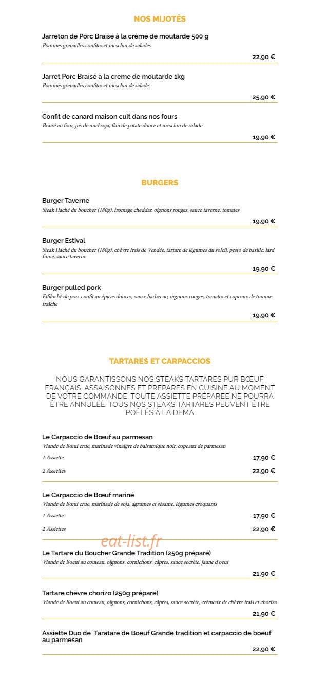 La Taverne — carte page 4